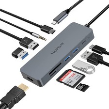 HOPDAY 10-in-1 USB C Hub Adapter MacBook Pro Air iPad Pro 4K HDMI PD 100W picture