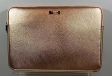 kate spade new york Gold Leather Padded Zip-Around 13in Laptop Sleeve Case picture