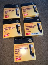 LOT OF 5 BOXES ~ Staples for Canon CLI=8 BLACK  Ink US Cartridge  #771624 picture