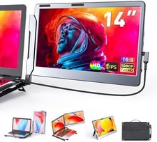 F1 Triple Portable Monitor Extender Aluminum Alloy Dual 14'' Display Multi-angle picture