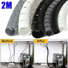 Spiral Cable Wire Protector 2M Cord Organizer TV Computer Cable Wrap picture