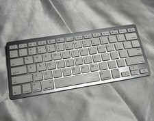 OMOTON KB066 Compact Bluetooth Keyboard Enhanced Function Keys Silver/White picture