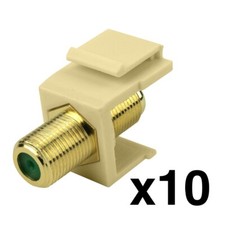 Construct Pro™ Gold-Plated 3Ghz F-Connector Keystone Insert (10 Pack, Ivory) picture