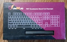 GunMjo PBT Doubleshot Bevel Cut Keycaps For Gaming Keyboard Black/White picture