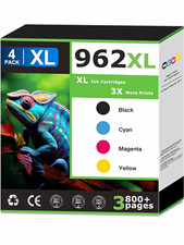 Hirmod 962XL Compatible Ink Cartridges 4-Pack BK/C/M/Y for HP 9010e picture