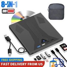 8-in-1 External Bluray Drive for Laptop PC BD CD DVD Player Burner Optical Drive picture