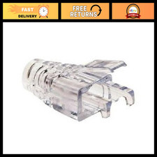 EZ-RJ45 Cat6 Strain Relief Connectors - 100 Pack, Clear, for Networking Cables picture