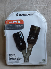IOGear USB 2.0 Cat5 (CAT5e/CAT6) Ethernet Extender GUCE51 Black PC MAC - NEW picture