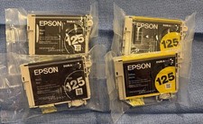 NEW GENUINE EPSON 125 BLACK AND YELLOW INK CARTRIDGES SEALED NO BOX picture