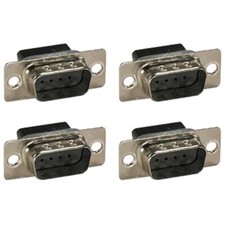 4x DB9 D-SUB 9-Pin Male Crimp Pin Connector Assembly Solder Type Cup Socket picture