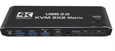 4K Ultra HD USB 3.0 KVM 2x2 Matrix Switch PC1/PC2 Selector - Unit Only picture