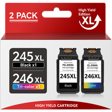 2Pack PG-245XL CL-246XL Ink Cartridges for Canon PIXMA MG2522 MG2550 MX492 MX490 picture