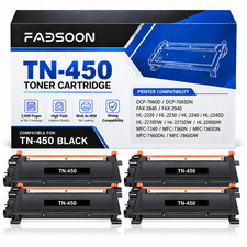 TN450 BK 4PK High Yield Laser Toner Cartridge Replacement for HL-2240 MFC-7860DW picture