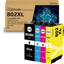 4PK 802XL Ink Cartridges For Epson WorkForce Pro WF-4720 WF-4730 WF-4740 EC-4040 picture