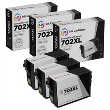 Reman Replacements for Epson 702 HY T702XL120 702xl Ink Cartridges (Blk, 3-Pk) picture