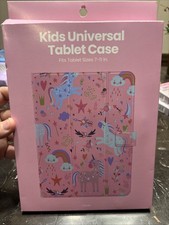 Kids Universal Tablet Case Fits Tablet Sizes 7-11 Inches Pink Unicorn Girls T picture
