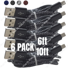 For iPhone 11 XR 8 7 6 5X USB Charger Cable Fast Charging Cord 6/10Ft Bulk Lot picture