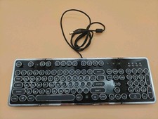 AZIO Retro Classic USB Wired Mechanical Keyboard Typewriter Style Tested Read picture