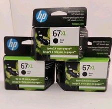 NEW HP 67XL Black High Yield Ink Cartridge 3YM57AN. Lot of 3 picture