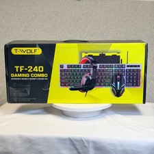 T-WOLF TF-240 4-in-1 Gaming Combo Backlit Keyboard Mouse Headset Mouse Pad NEW picture
