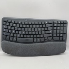 Logitech Wave Keys Wireless Ergonomic Keyboard Gray PC Bluetooth W/ Receiver picture