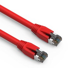10 Pack of 25Ft CAT8 S/FTP Ethernet Network Cable Red 24AWG picture