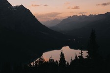Landscape lake water reflection nature forest low light Custom Gaming Mat Desk picture