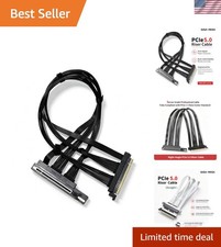 PCIe 5.0 X16 Riser Cable Right Angle Left Angle Straight Flexible Bundle Cabl... picture