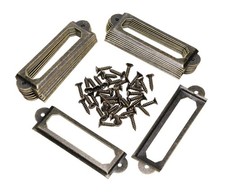 Office Library File Drawer Tag Frame Label Holder Pull Handle 20Pcs, Bronze picture