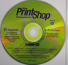 Software PC The Print Shop Essentials 12 Broderbund 2001 NEW SEALED Sleeve picture