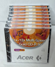 Lot of 8 Acer 1X-12X Multi-Speed Gold CD-R 80, 700MB/80 -New/Sealed picture