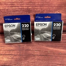 Epson 220 2 pack (T220120-S) Durabrite Ultra Black Ink Cartridge Exp. 04/2026 picture