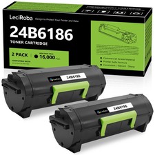 LeciRoba Compatible for Lexmark 24B6186 Black Toner Cartridge 2Pack picture