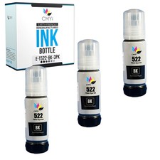 3PK Black 522 Ink Bottle Compatible for Epson T522 Fits EcoTank ET2720 ET4800 picture