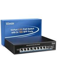 8 Port 2.5G PoE Ethernet Switch Unmanaged, 10x 2.5G Base-T PoE Switch, 2X 10G picture