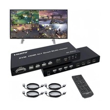 4K HDMI Multiviewer 4X1 with KVM PIP,4HDMI/4PC in 1 Out Seamless Switch 1 2 3... picture