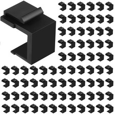 Weewooday 80 Pcs Blank Keystone Jack Inserts for Wallplate Black picture