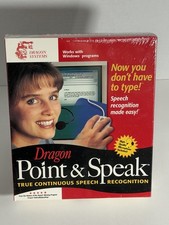 Dragon Point & Speak Speech Recognition Software, 1997 (NEW, SEALED) picture