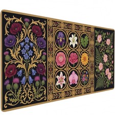 CONCISE Gothic Art Deco Desk Mat, Black Floral Panel XL Mouse Pad | 35.4 x 15... picture