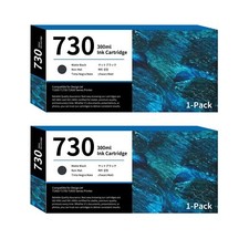 730 Ink Cartridges 2-Pack 300ml Matte Black P2V71A Replacement for HP 730 Ink... picture