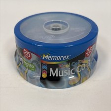 Vtg  Memorex Cool Colors Sealed CD-R 25PK Music 25 pack - 40x 700MB 80 Min. picture