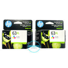 GENUINE 2-PACK HP 63XL TRI-COLOR INK OFFICEJET 3830 F6U63AN SEALED BOXES 2026 picture