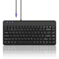 Perixx PERIBOARD-409P Wired PS2 Mini Keyboard, Black, US Layout picture