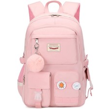 Classic Diamond School Backpack for Girls Laptop Cute Large, Pink picture