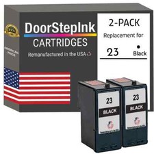 DoorStepInk Compatible Ink Cartridge for Lexmark #23 Black Twin Pack-USA picture