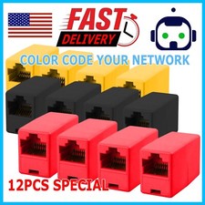 12Pack RJ45 Ethernet Network LAN Cat5e Cable Joiner Adapter Coupler Extender Lot picture