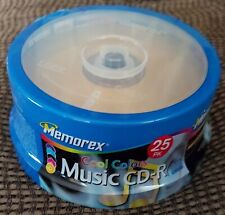 NEW FACTORY SEALED MEMOREX MUSIC CD-R COOL COLORS  25PK 700MB 80min  picture