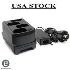 New 4-Slot Battery Charger Cradle with Adapter for Zebra MC9300, MC930B, MC930P picture