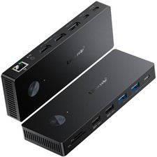 Lemorele TC500 USB C HUB Triple Display Docking Station 4K HDMI 100W PD 13 Port picture