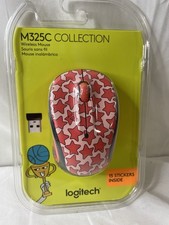 Logitech Doodle Collection M325C Wireless Mouse - Red Stars Pattern HTF picture